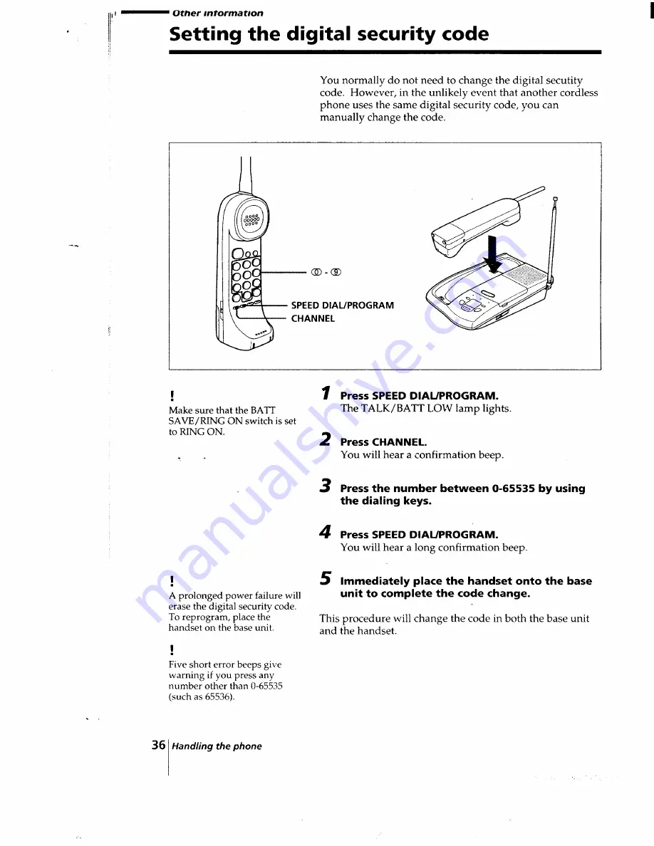 Sony SPP-AQ25 Primary Operating Instructions Manual Download Page 36