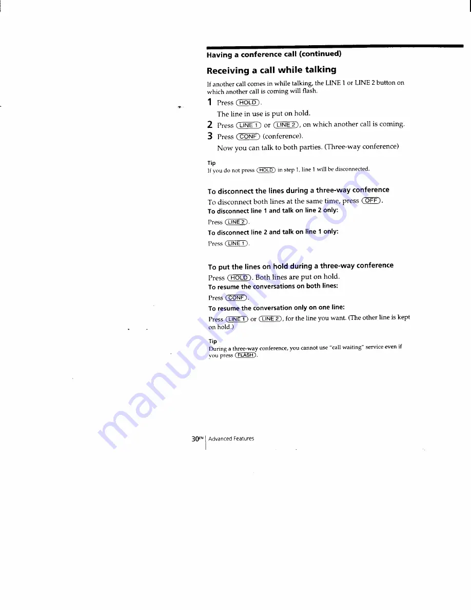 Sony SPP-M502 - Cordless Telephone Operating Instructions Manual Download Page 30