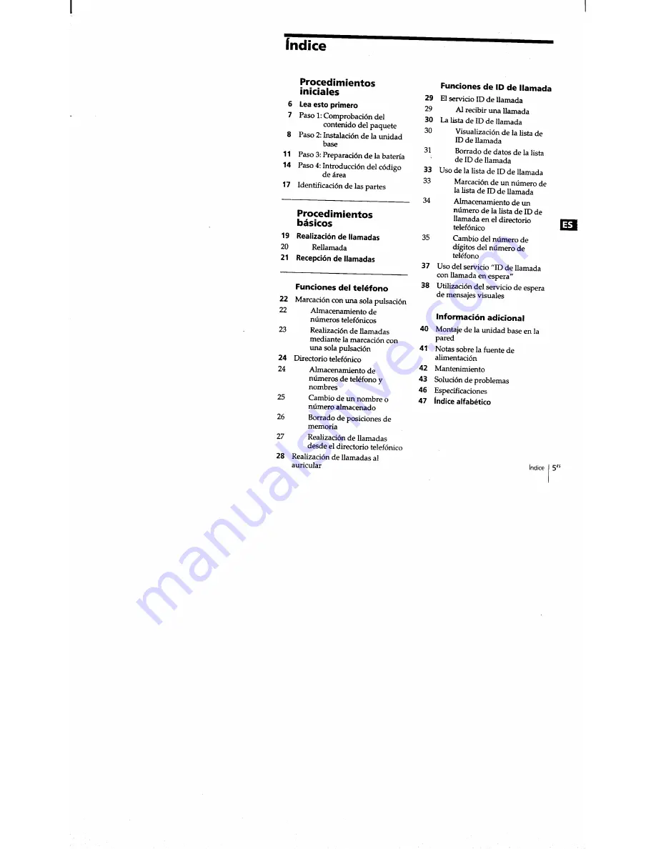 Sony SPP-S9101 - Cordless Telephone Operating Instructions Manual Download Page 51