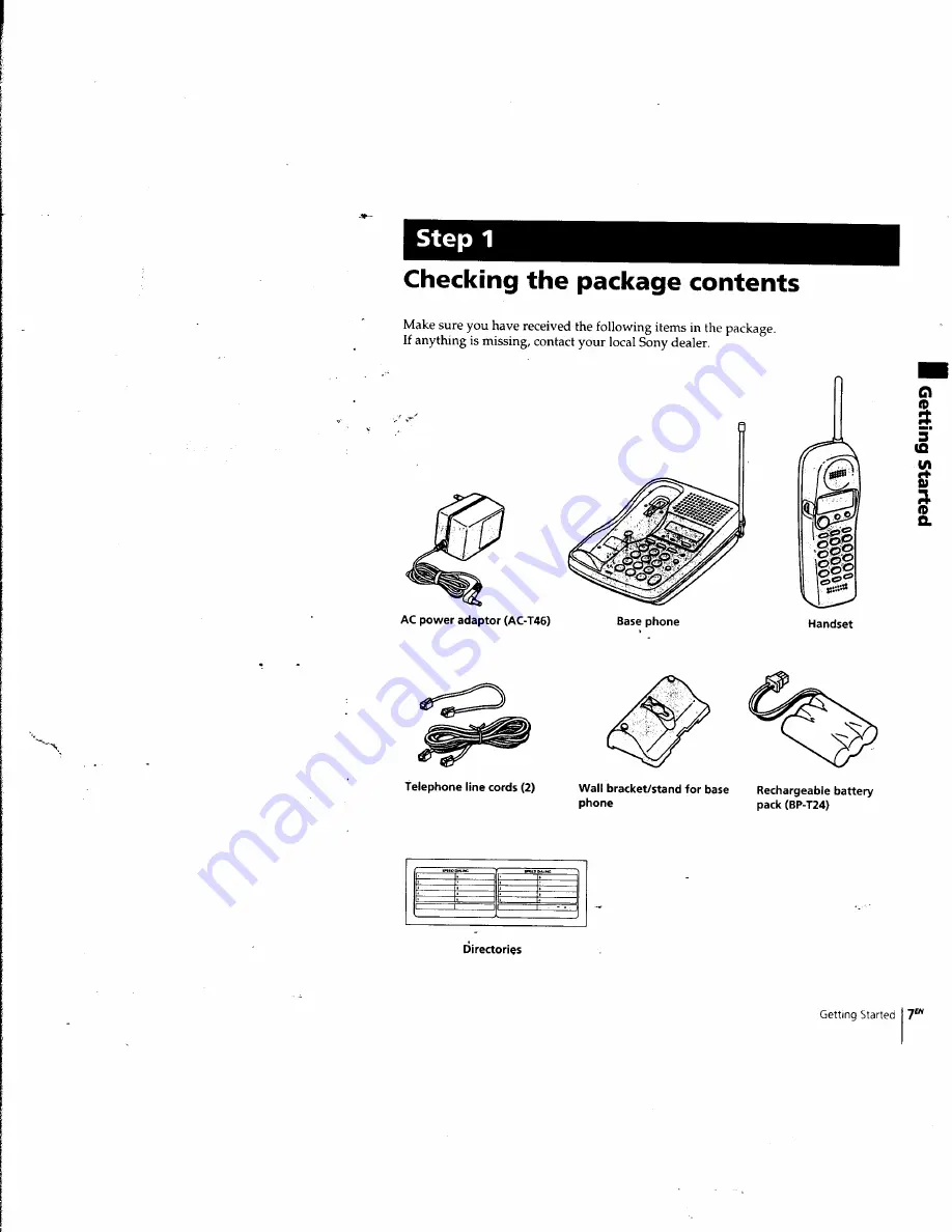 Sony SPP-SS965 - Cordless Telephone Скачать руководство пользователя страница 7