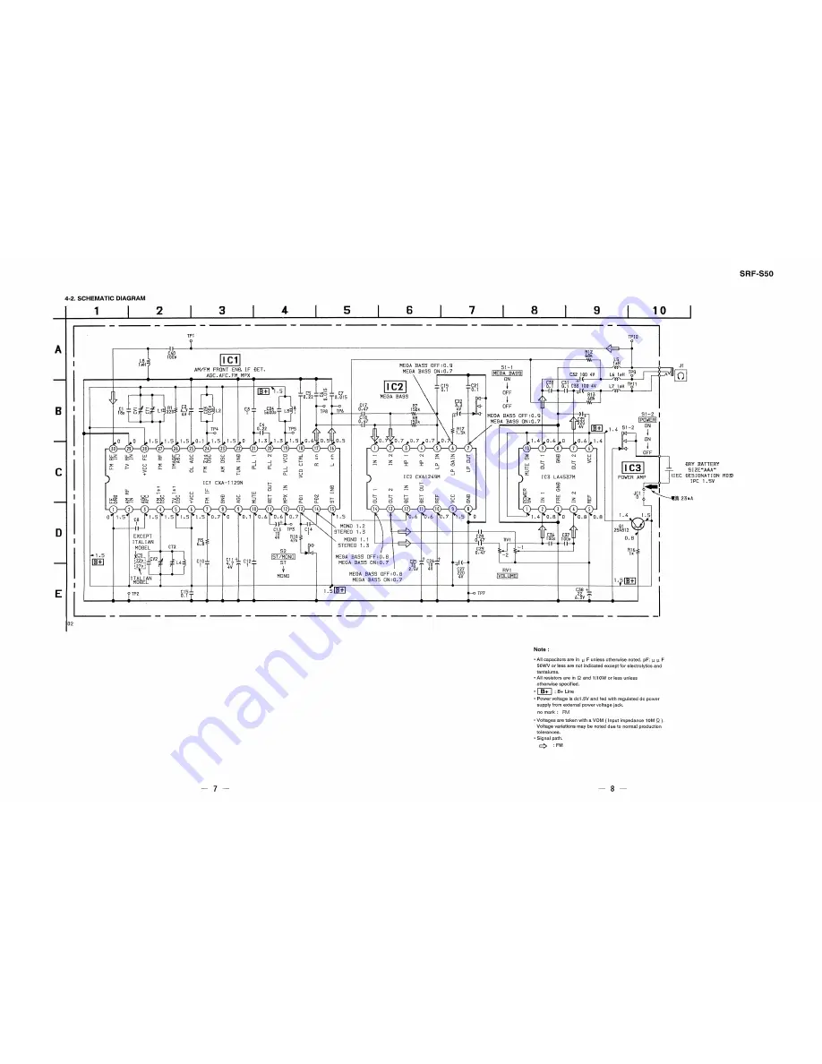 Sony SRF-S50 Service Manual Download Page 7