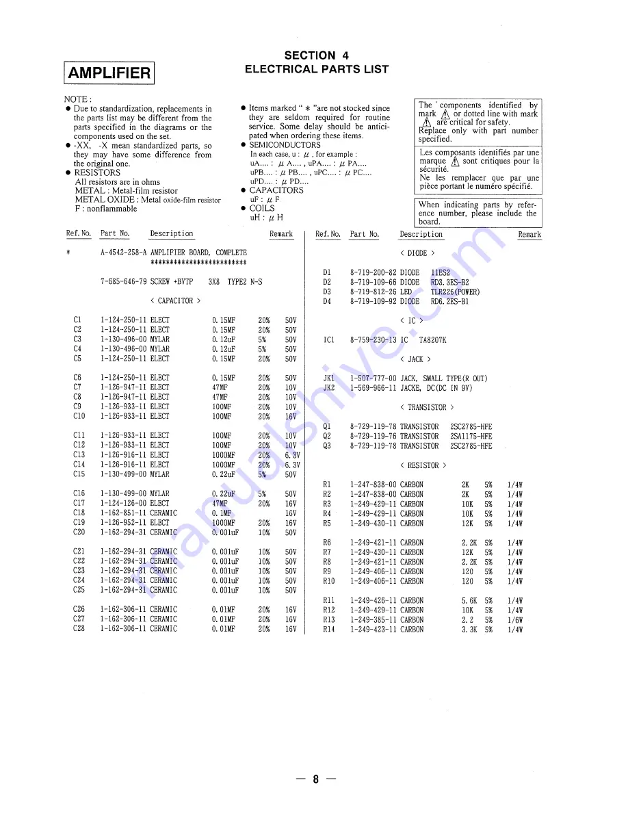 Sony SRS-A60 Service Manual Download Page 6