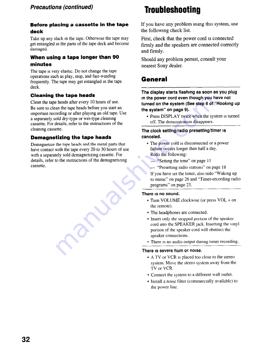 Sony SS-CT560 Operating Instructions Manual Download Page 32