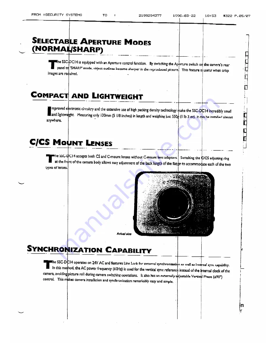 Sony SSC-DC14 Specifications Download Page 4