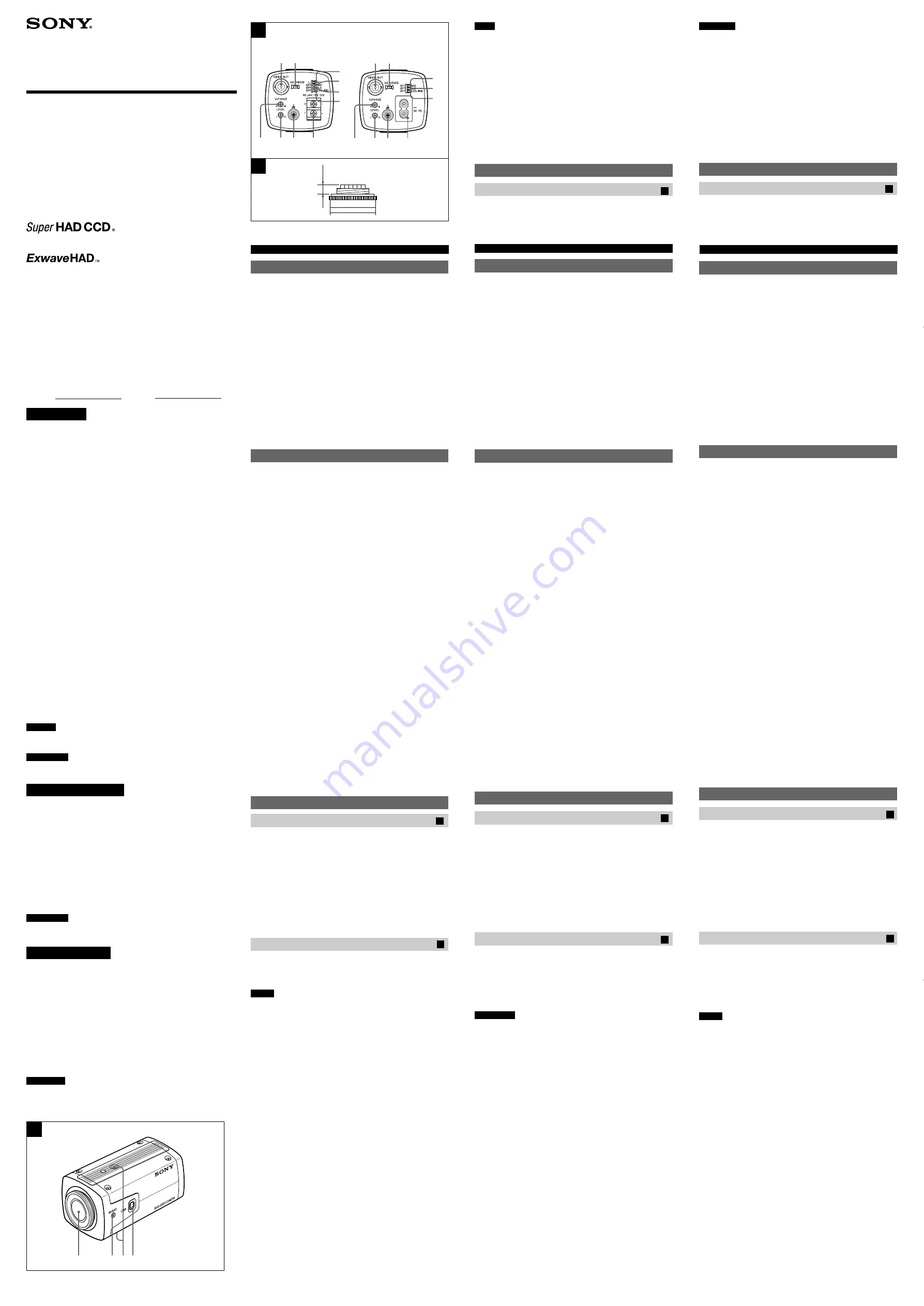 Sony SSC-M183 - CCTV Camera Operating Instructions Download Page 1