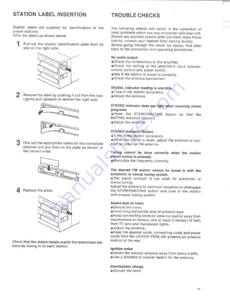 Sony ST-JX410 - Fm/am Tuner Operating Instructions Manual Download Page 11