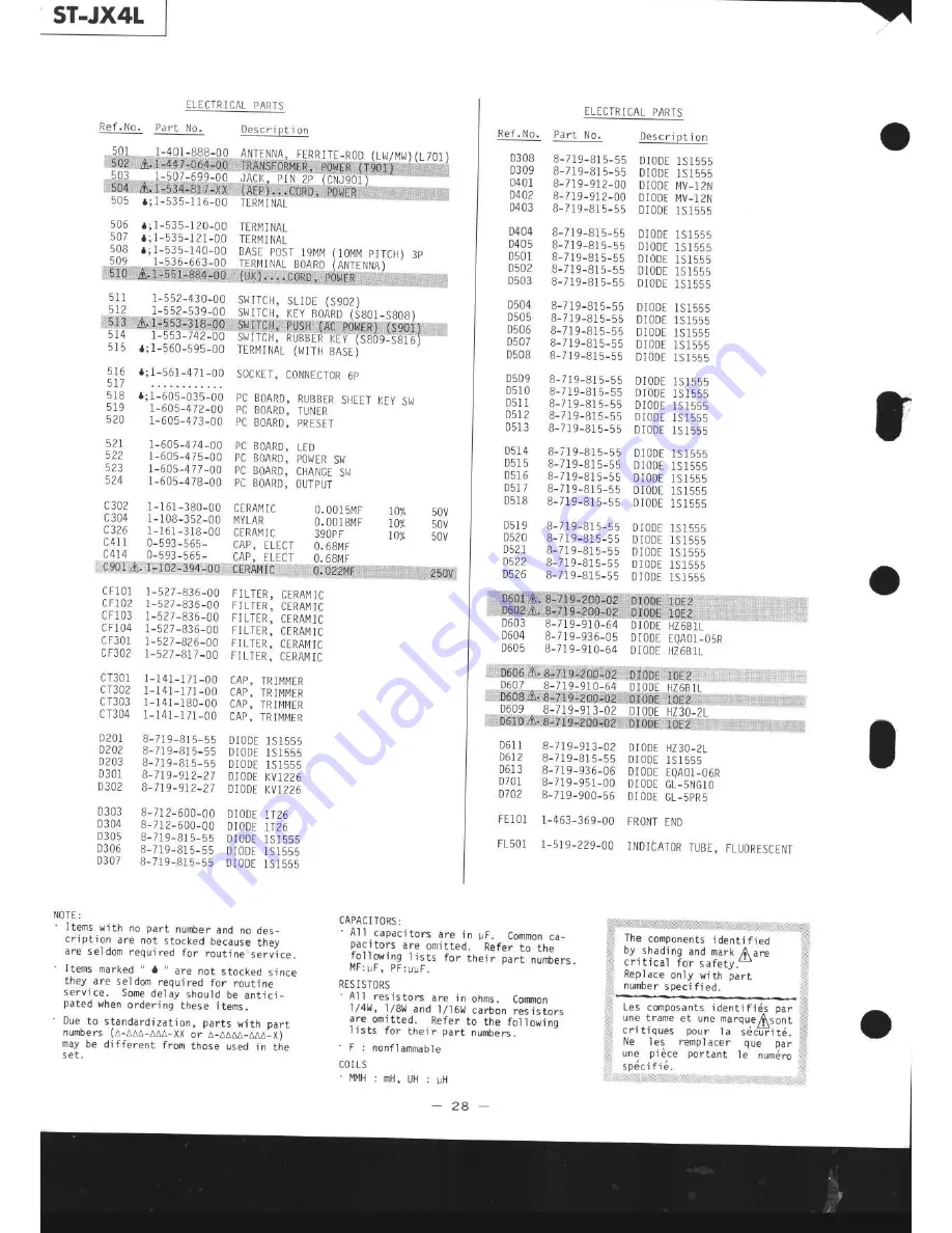 Sony ST-JX4L Service Manual Download Page 28