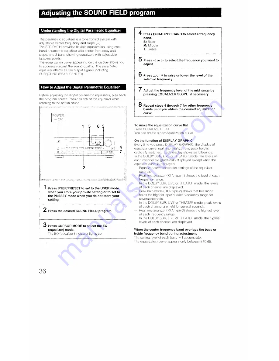 Sony STR-D1011 Operating Instructions Manual Download Page 36