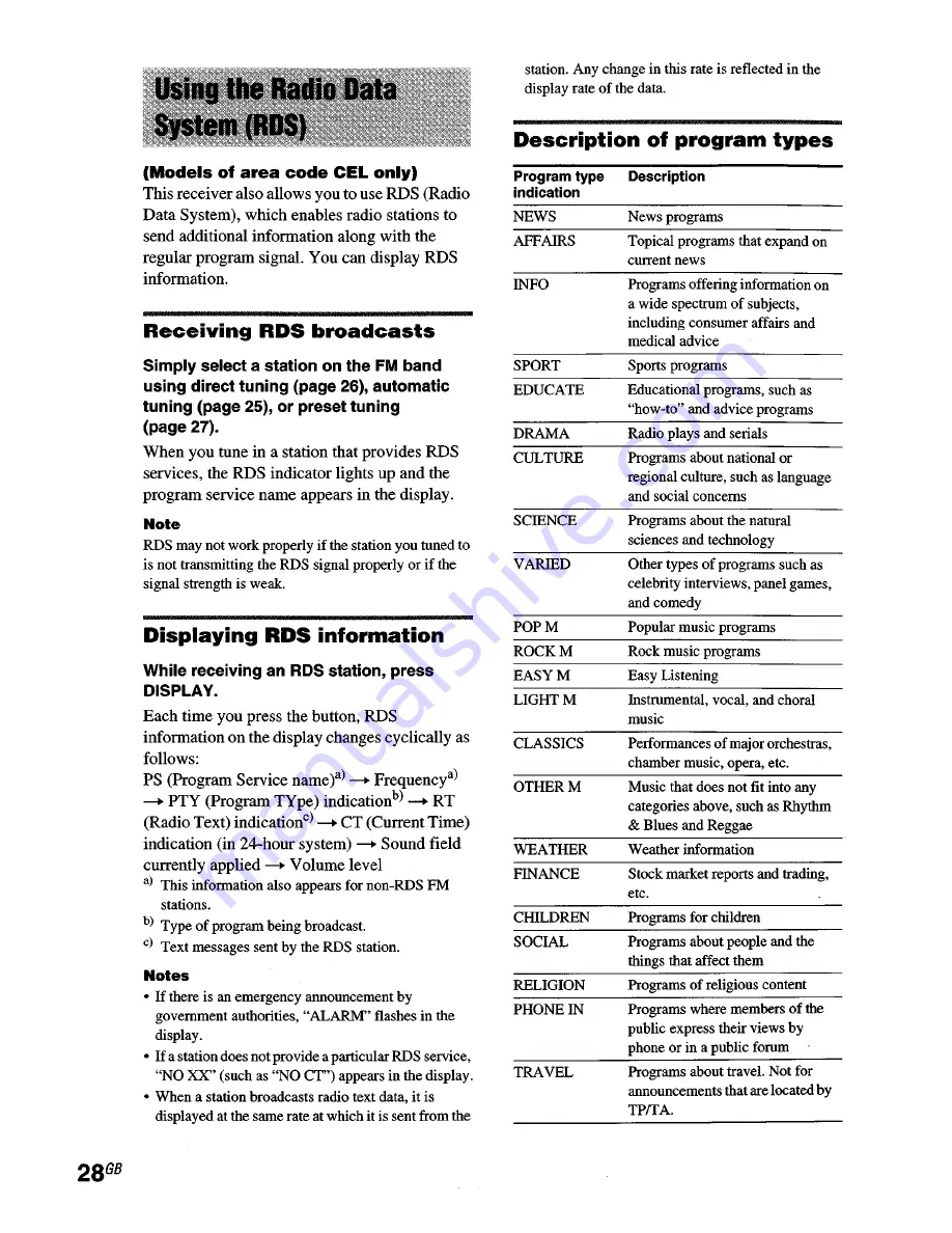 Sony STR-DA2000ES - Fm Stereo/fm-am Receiver Operating Instructions Manual Download Page 28