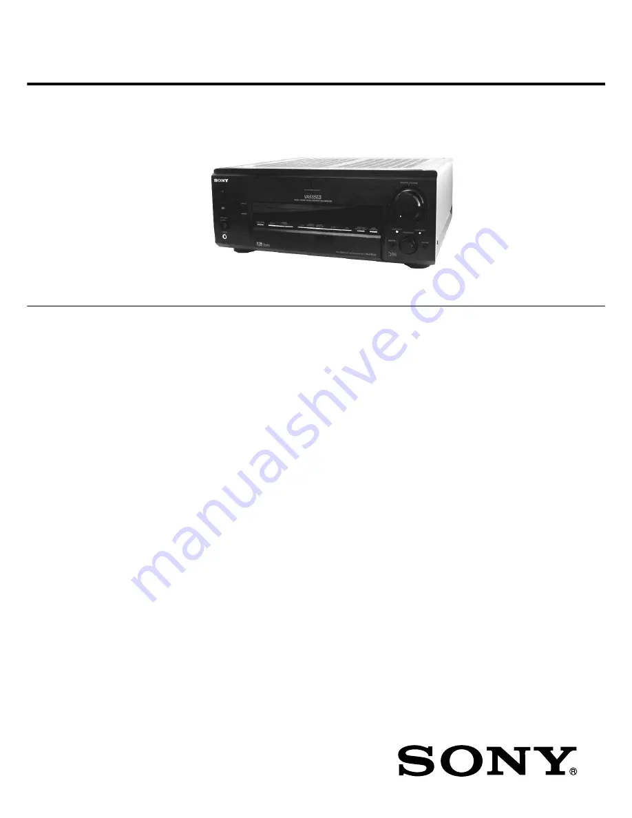 Sony STR-DA3ES - Fm Stereo/fm-am Receiver Скачать руководство пользователя страница 1