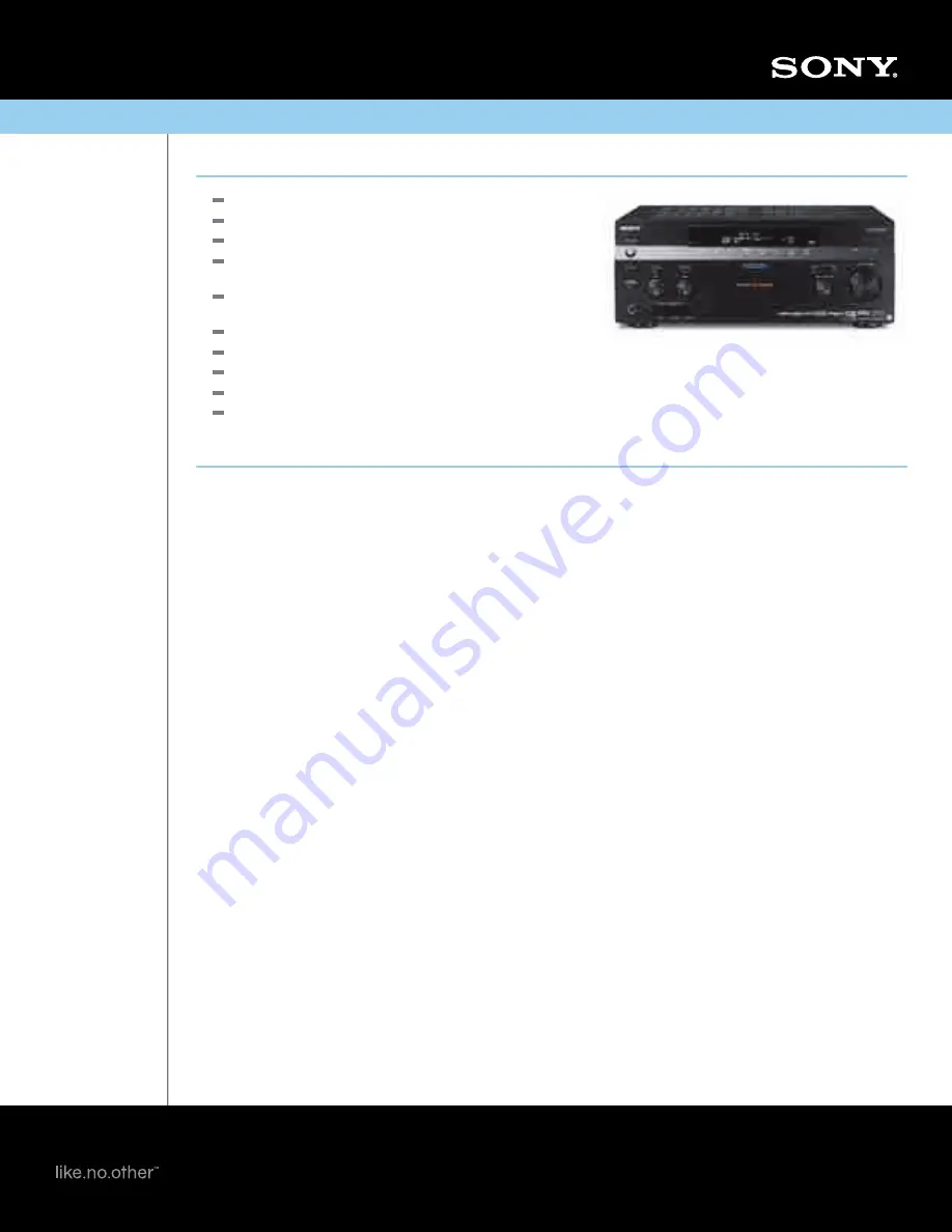 Sony STR-DA4300ES - Multi Channel Av Receiver Specifications Download Page 1