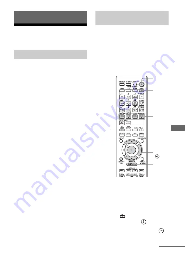 Sony STR-DA4600ES - 7.1 Channel Es Receiver Operating Instructions Manual Download Page 97