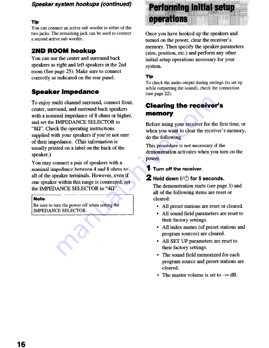 Sony STR-DE1075 - Fm Stereo/fm-am Receiver Operating Instructions Manual Download Page 16