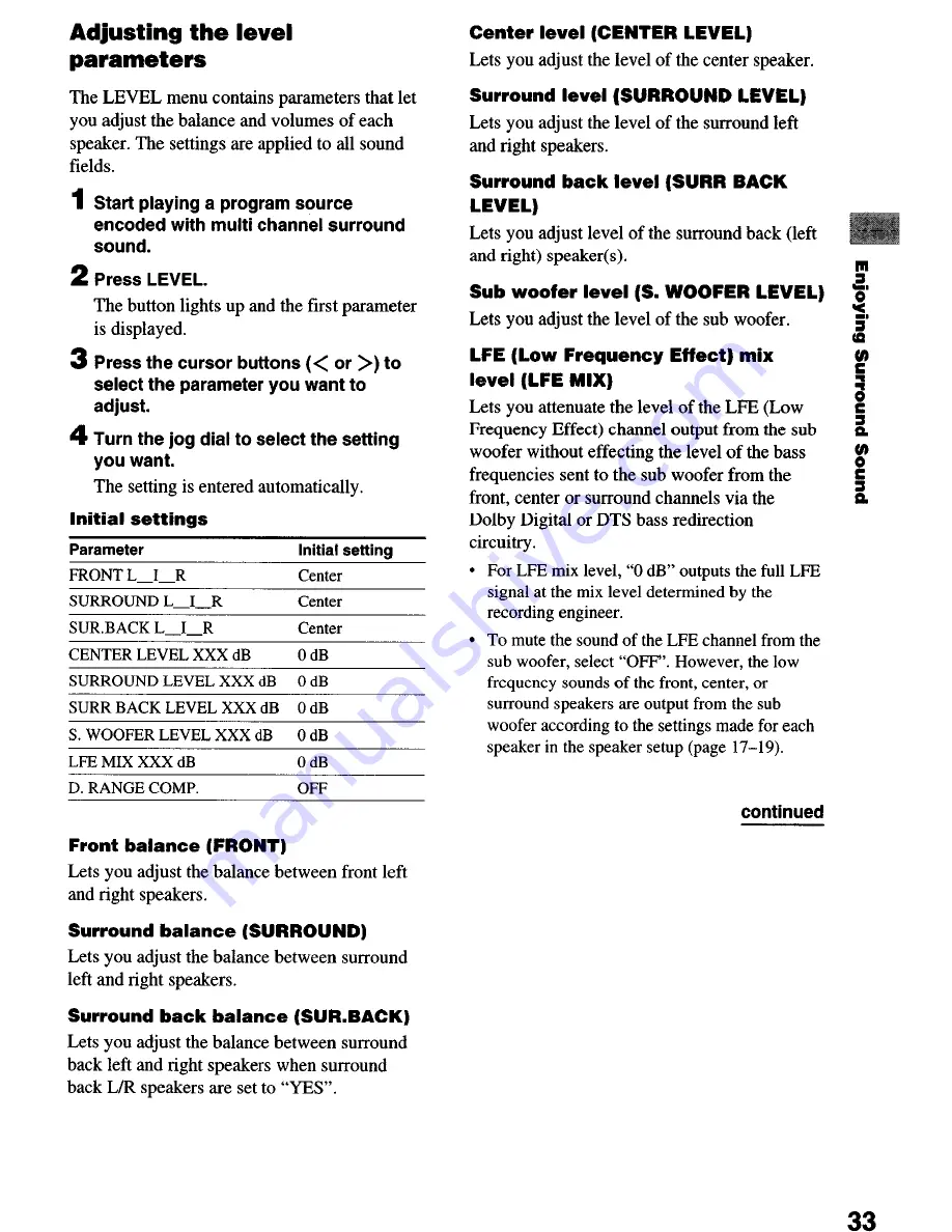 Sony STR-DE1075 - Fm Stereo/fm-am Receiver Operating Instructions Manual Download Page 33