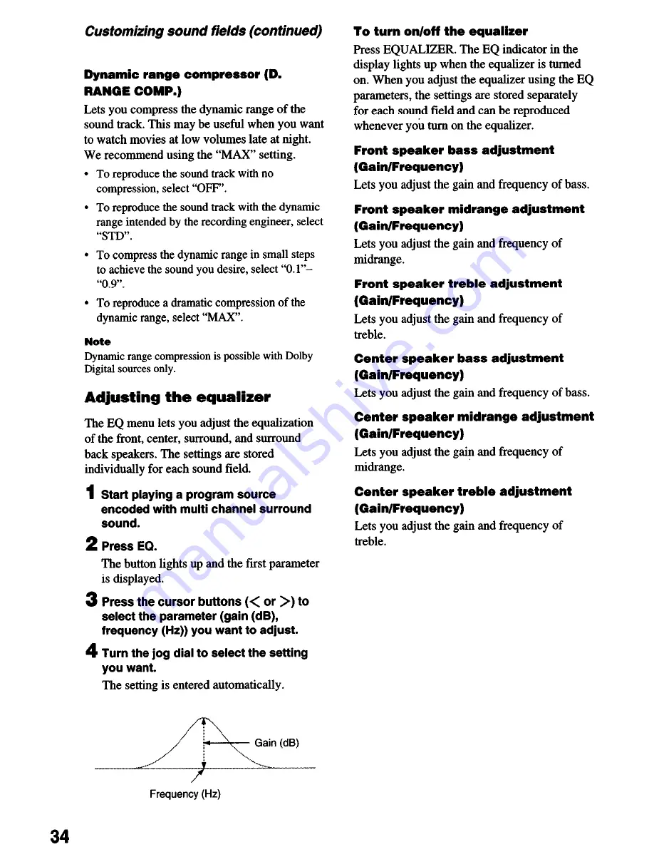 Sony STR-DE1075 - Fm Stereo/fm-am Receiver Operating Instructions Manual Download Page 34