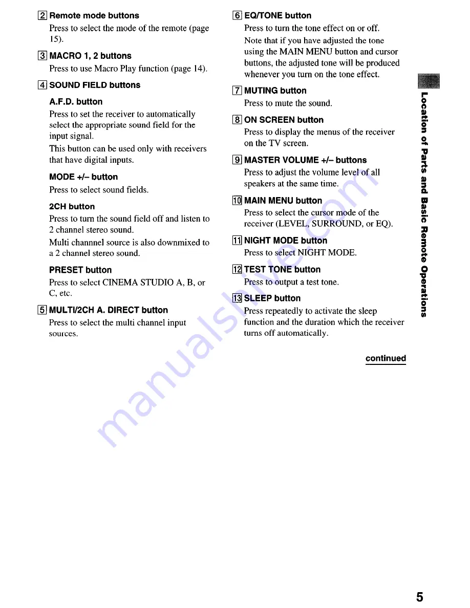 Sony STR-DE1075 - Fm Stereo/fm-am Receiver Operating Instructions Manual Download Page 61