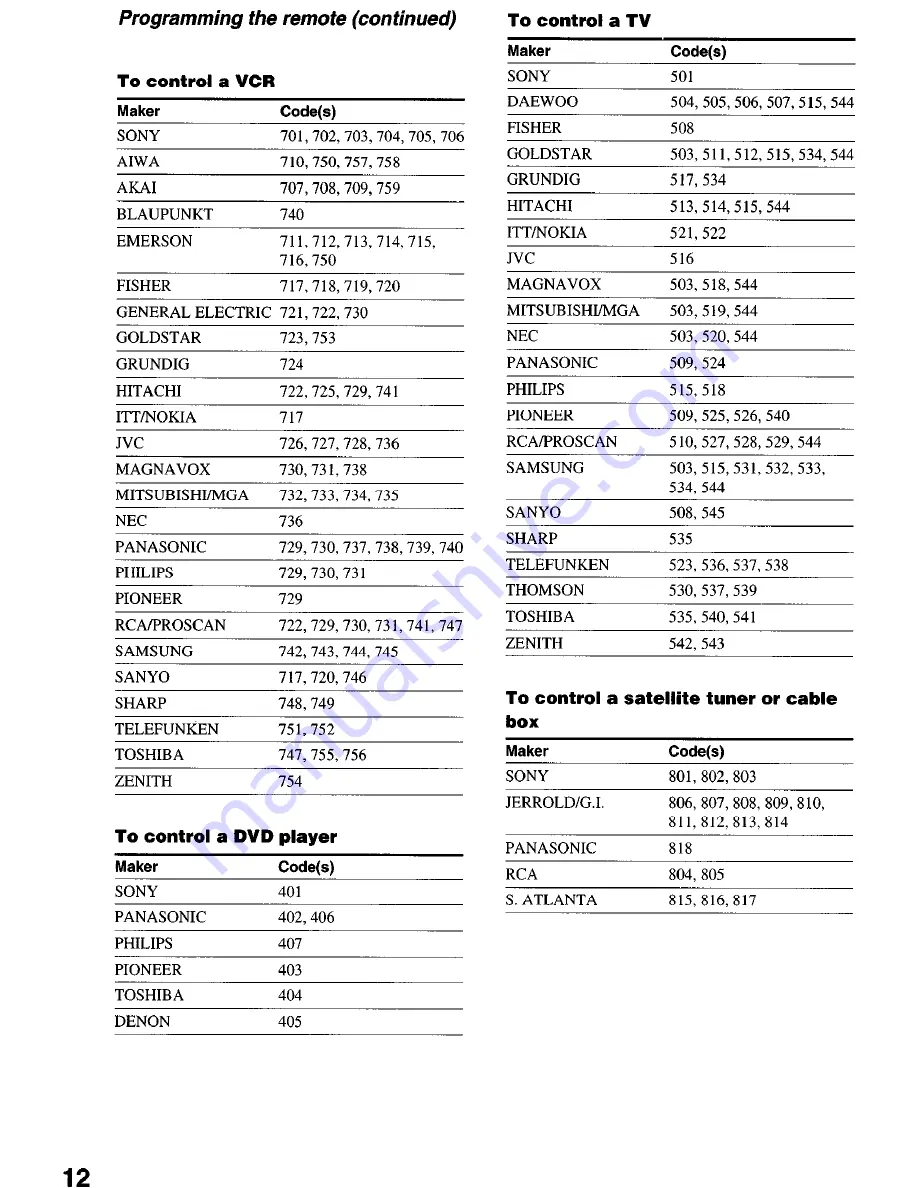 Sony STR-DE1075 - Fm Stereo/fm-am Receiver Operating Instructions Manual Download Page 68