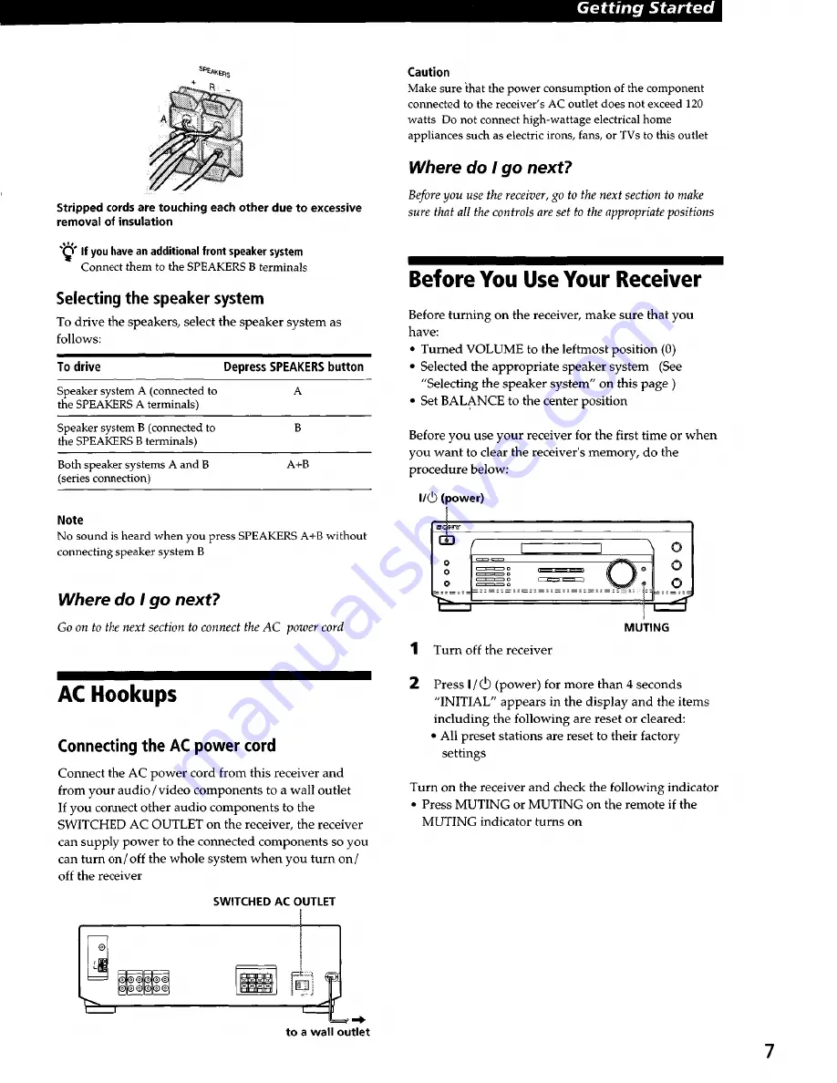 Sony STR-DE135 Operating Instructions Manual Download Page 7