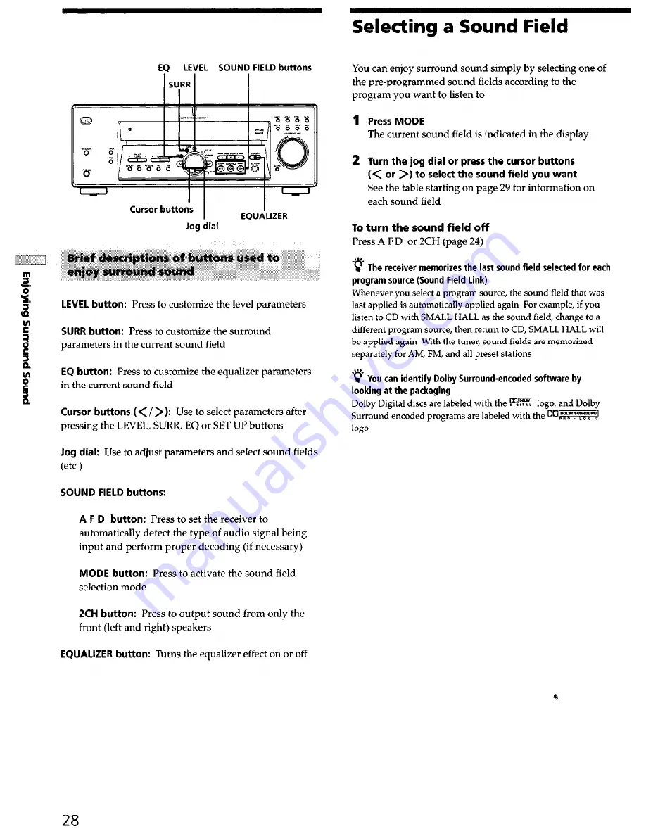 Sony STR-DE575 - Fm Stereo/fm-am Receiver Operating Instructions Manual Download Page 28