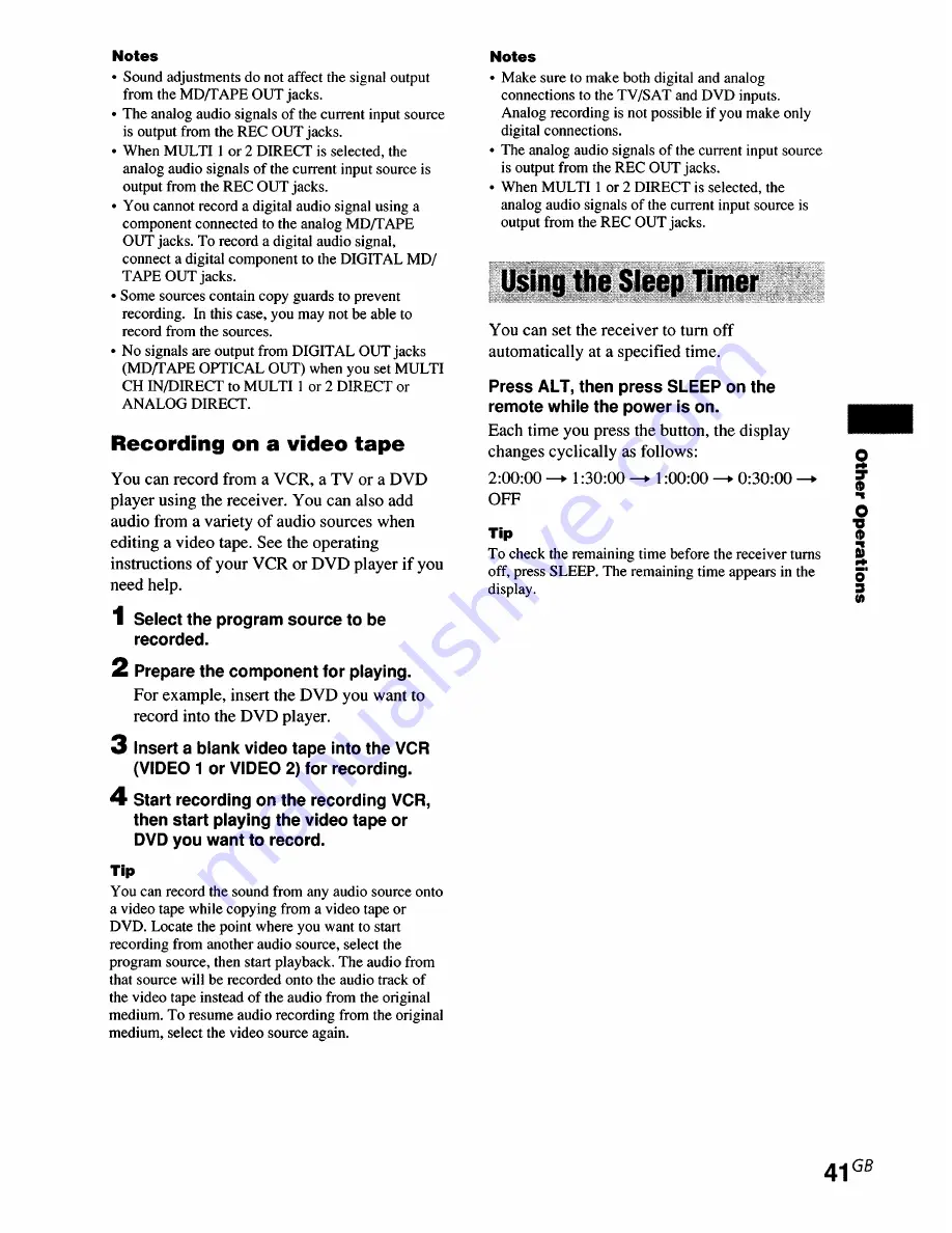 Sony STR-DE895 - Fm Stereo/fm-am Receiver Operating Instructions Manual Download Page 41