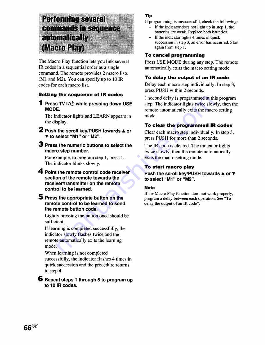 Sony STR-DE895 - Fm Stereo/fm-am Receiver Operating Instructions Manual Download Page 66