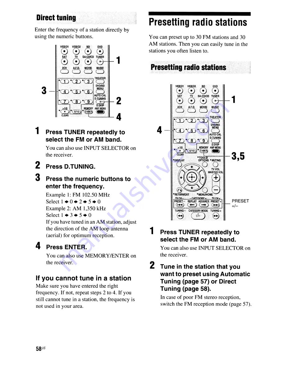 Sony STR-DG720 Operating Instructions Manual Download Page 58