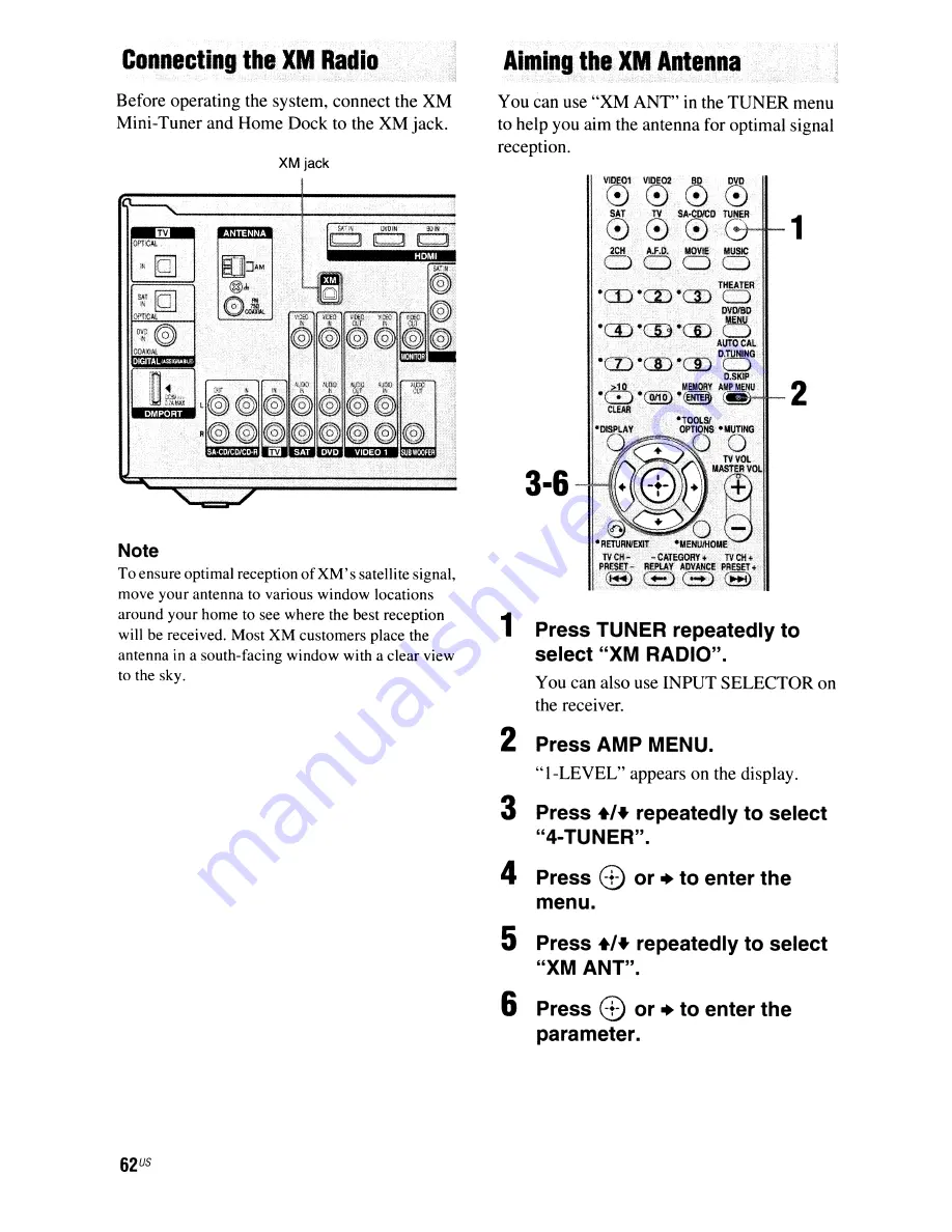 Sony STR-DG720 Operating Instructions Manual Download Page 62