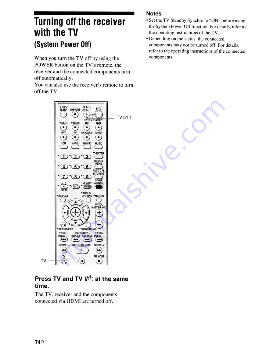 Sony STR-DG720 Operating Instructions Manual Download Page 74