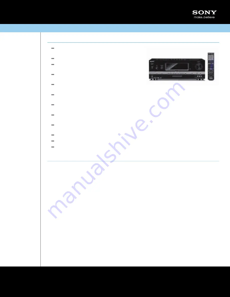 Sony STR-DH710 - 10str Hifi Specifications Download Page 1