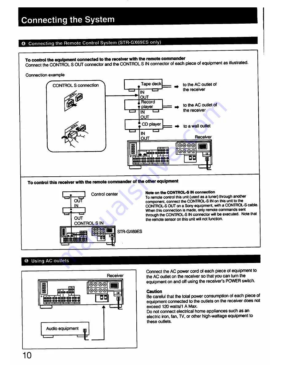 Sony STR-GX59ES Operating Instructions Manual Download Page 10