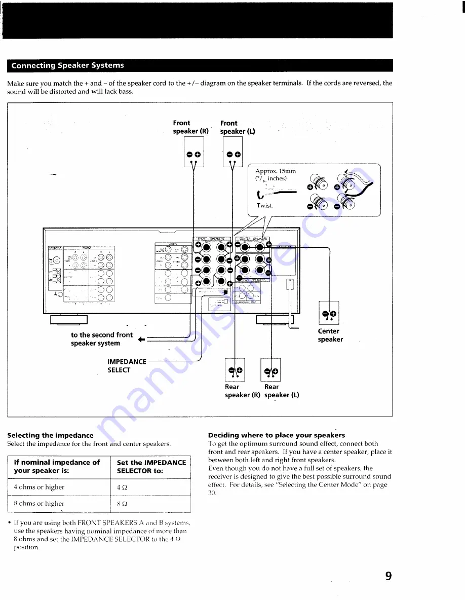 Sony STR-GX800ES - Fm Stereo Fm-am Receiver Operating Instructions Manual Download Page 9