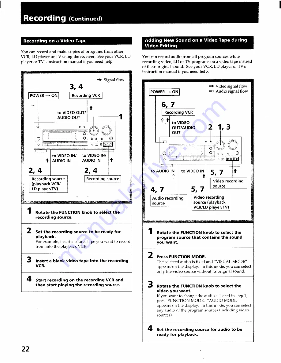 Sony STR-GX800ES - Fm Stereo Fm-am Receiver Operating Instructions Manual Download Page 22