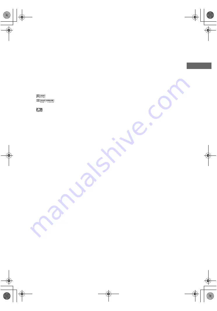 Sony STR-SL500 Operating Instructions Manual Download Page 65