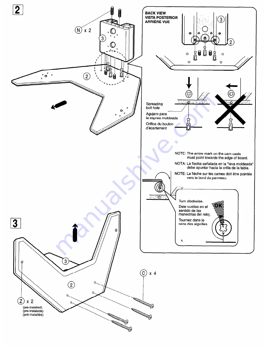 Sony SU-32XBR45 Assembly Instructions Manual Download Page 4