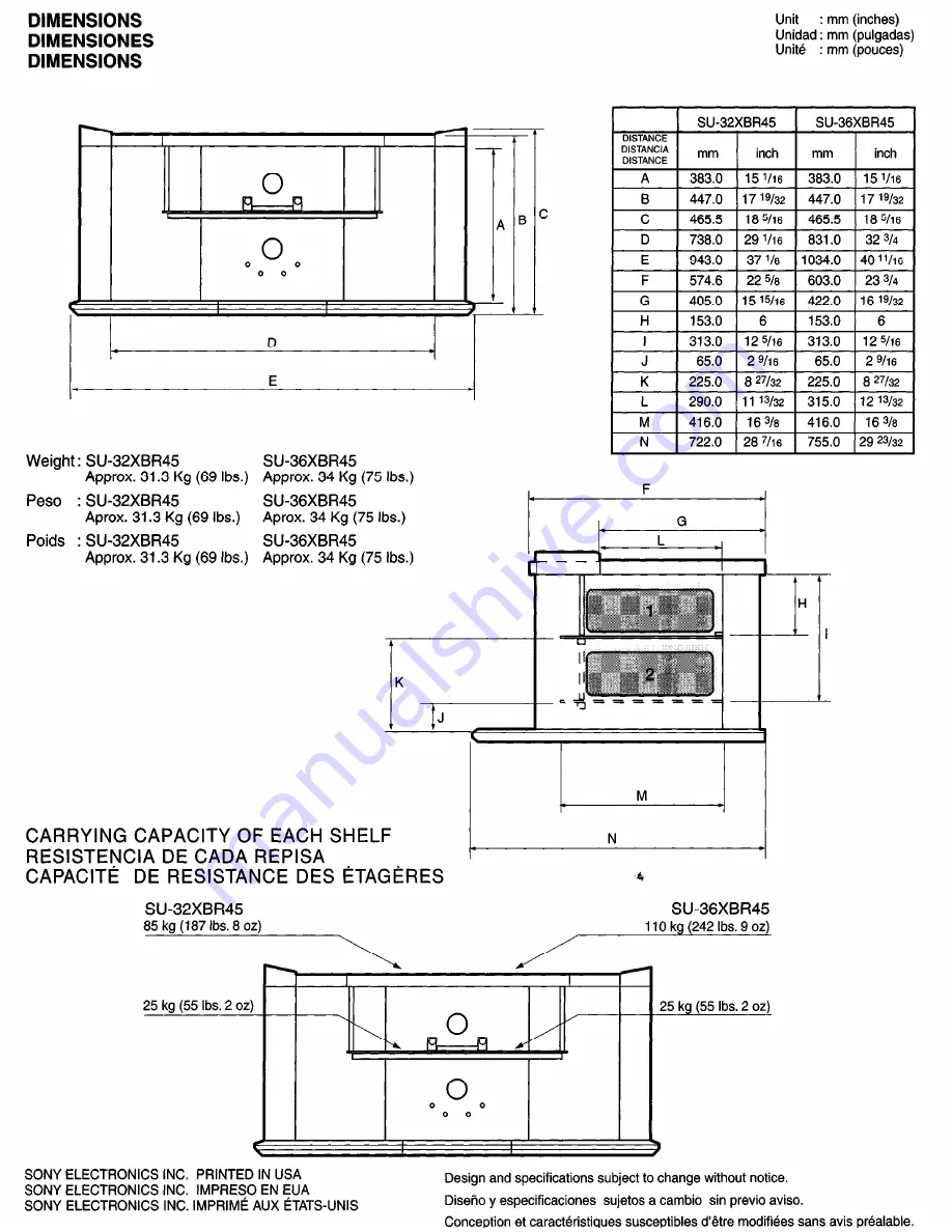 Sony SU-32XBR45 Assembly Instructions Manual Download Page 10