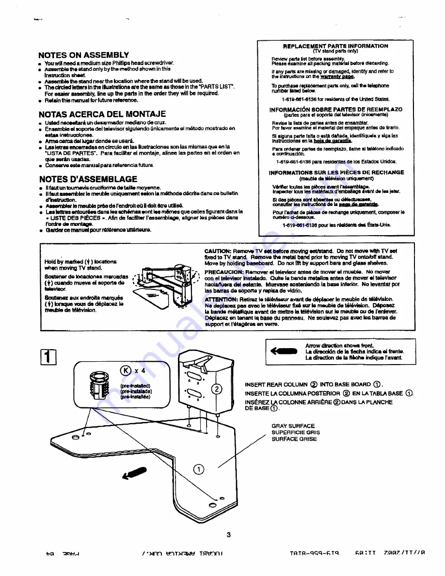 Sony SU-40XBR8 Instructions Manual Download Page 3