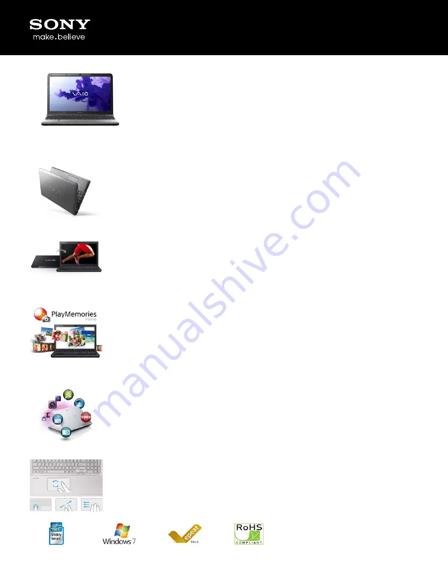 Sony SVE15115FXS VAIO Specifications Download Page 1