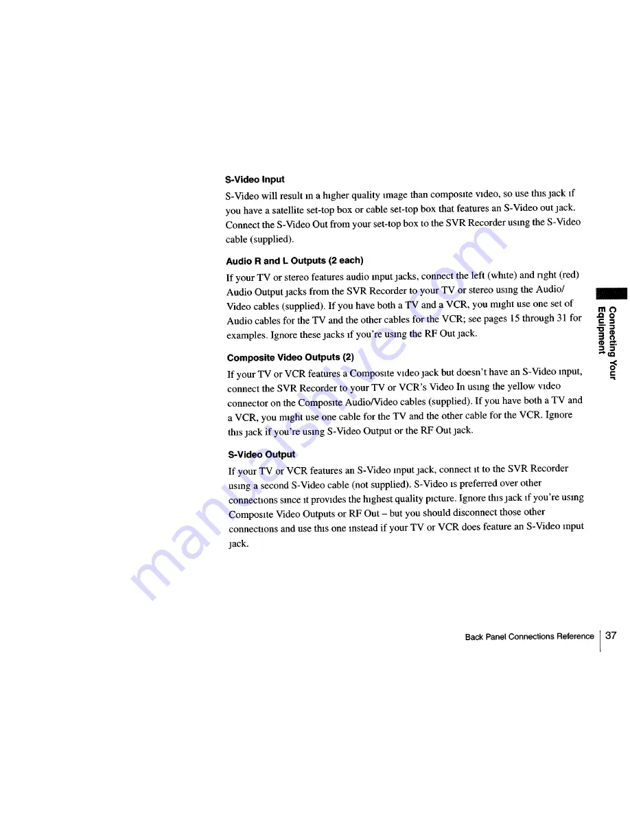 Sony SVR-2000 Setup Manual Download Page 37