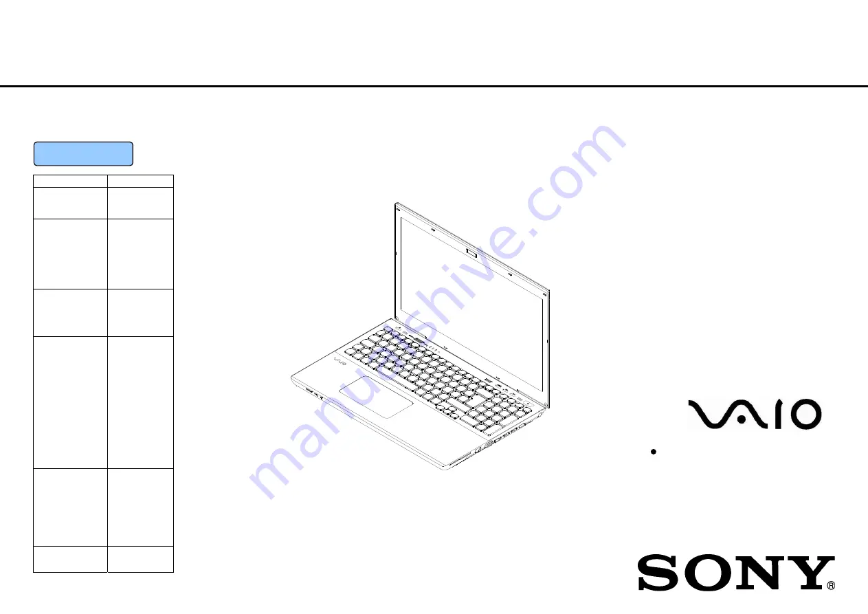 Sony SVS151 Series Service Manual Download Page 1