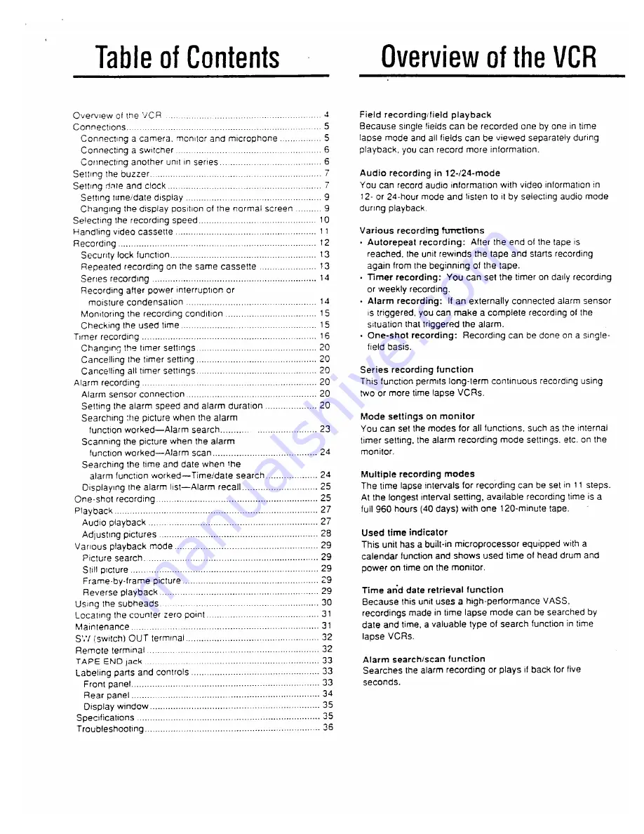 Sony SVT-5000 Operating Instructions Manual Download Page 4