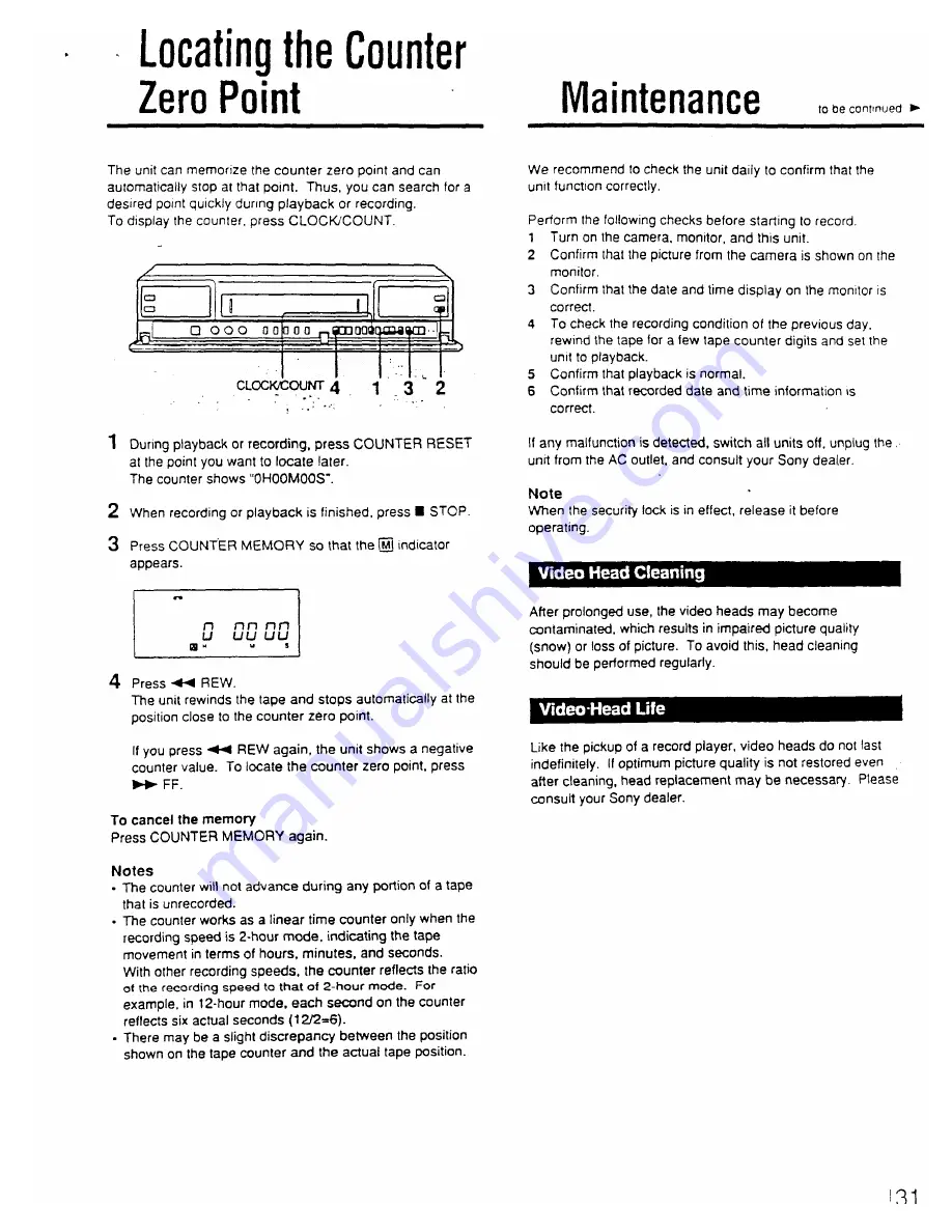 Sony SVT-5000 Operating Instructions Manual Download Page 31