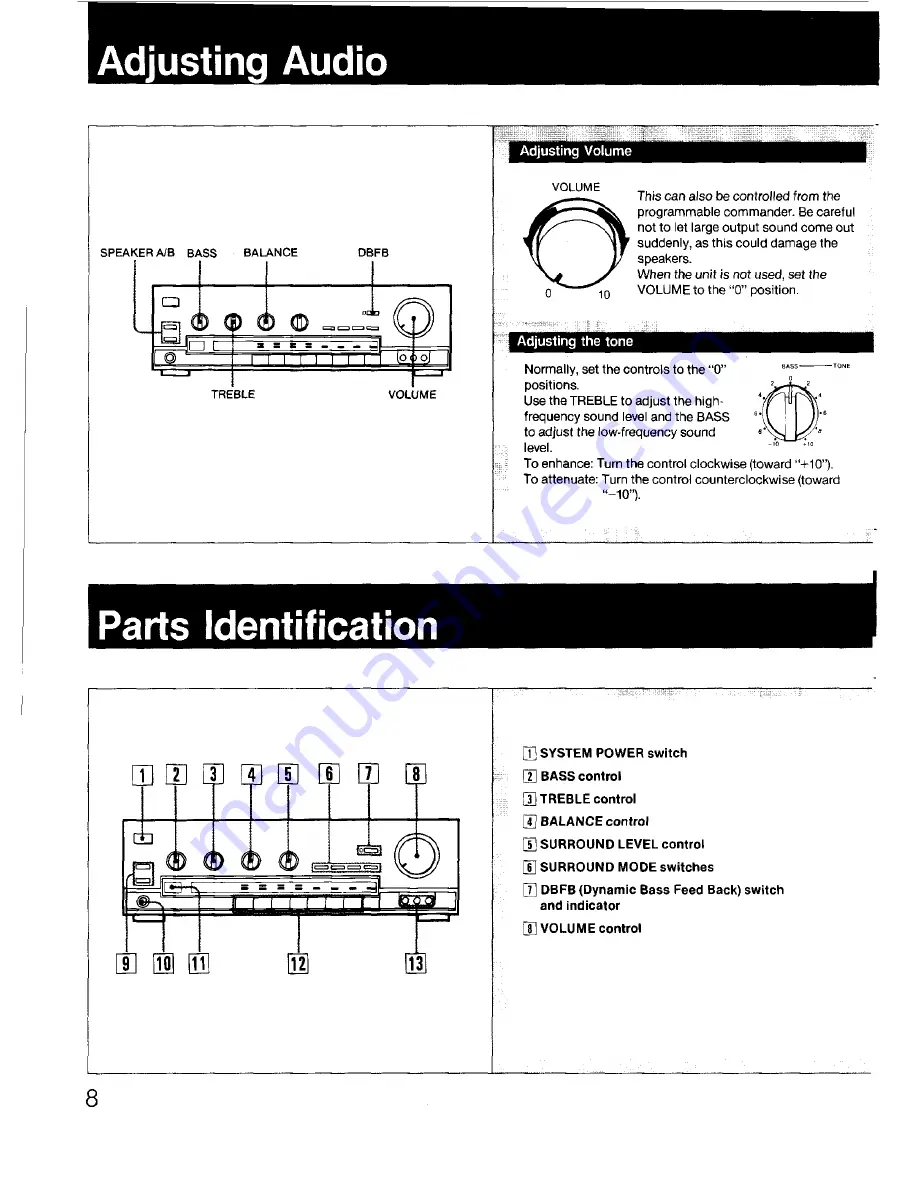 Sony TA-AV490 Operating Instructions Manual Download Page 8