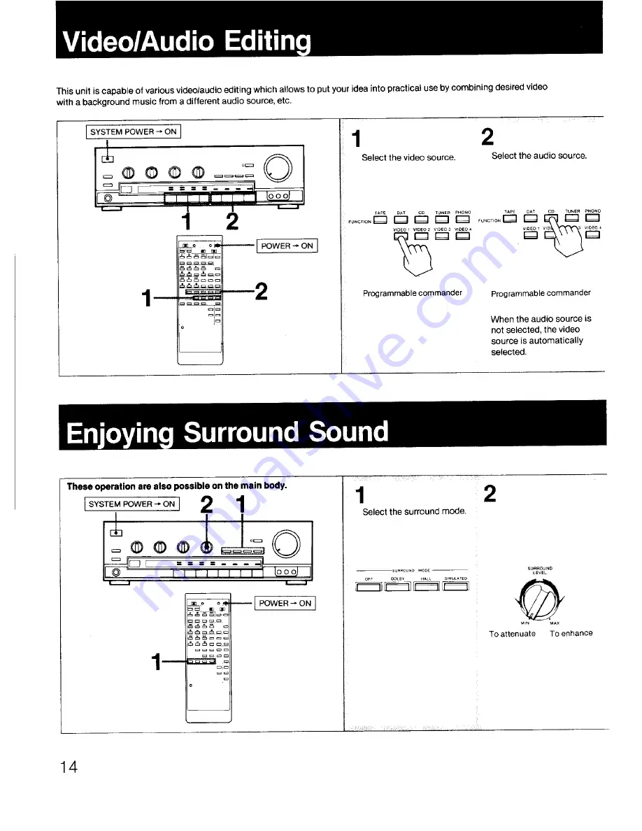 Sony TA-AV490 Operating Instructions Manual Download Page 14