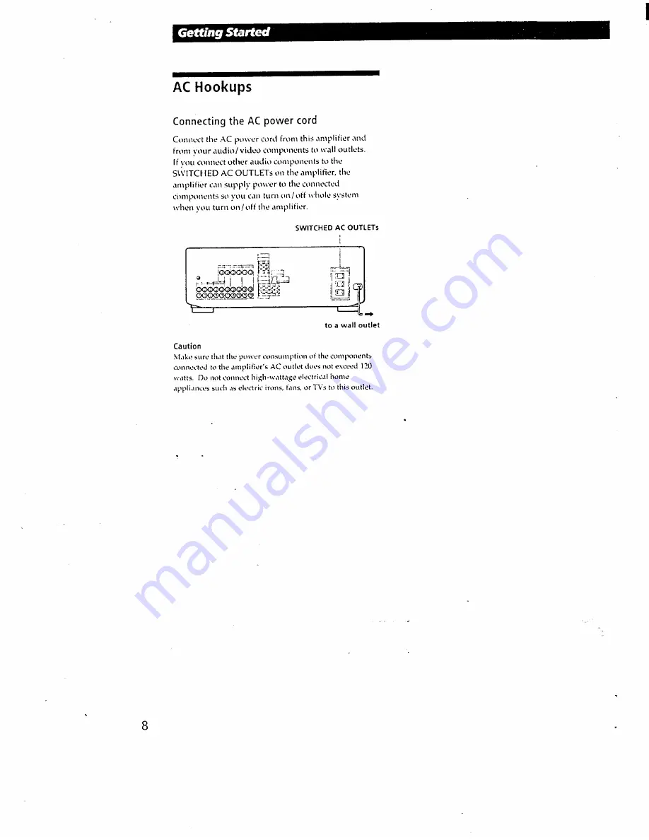 Sony TA-AV661 Operating Instructions Manual Download Page 8