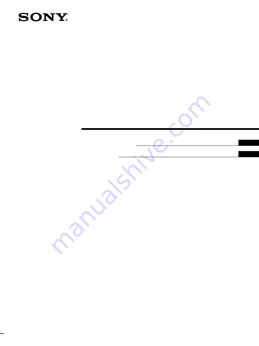 Sony TA-E1 Operating Instructions  (primary manual) Operating Instructions Manual Download Page 1