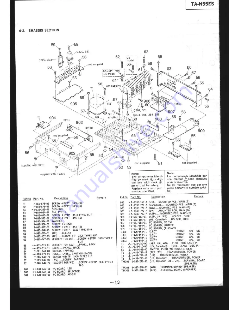 Sony TA-N55ES Service Manual Download Page 13