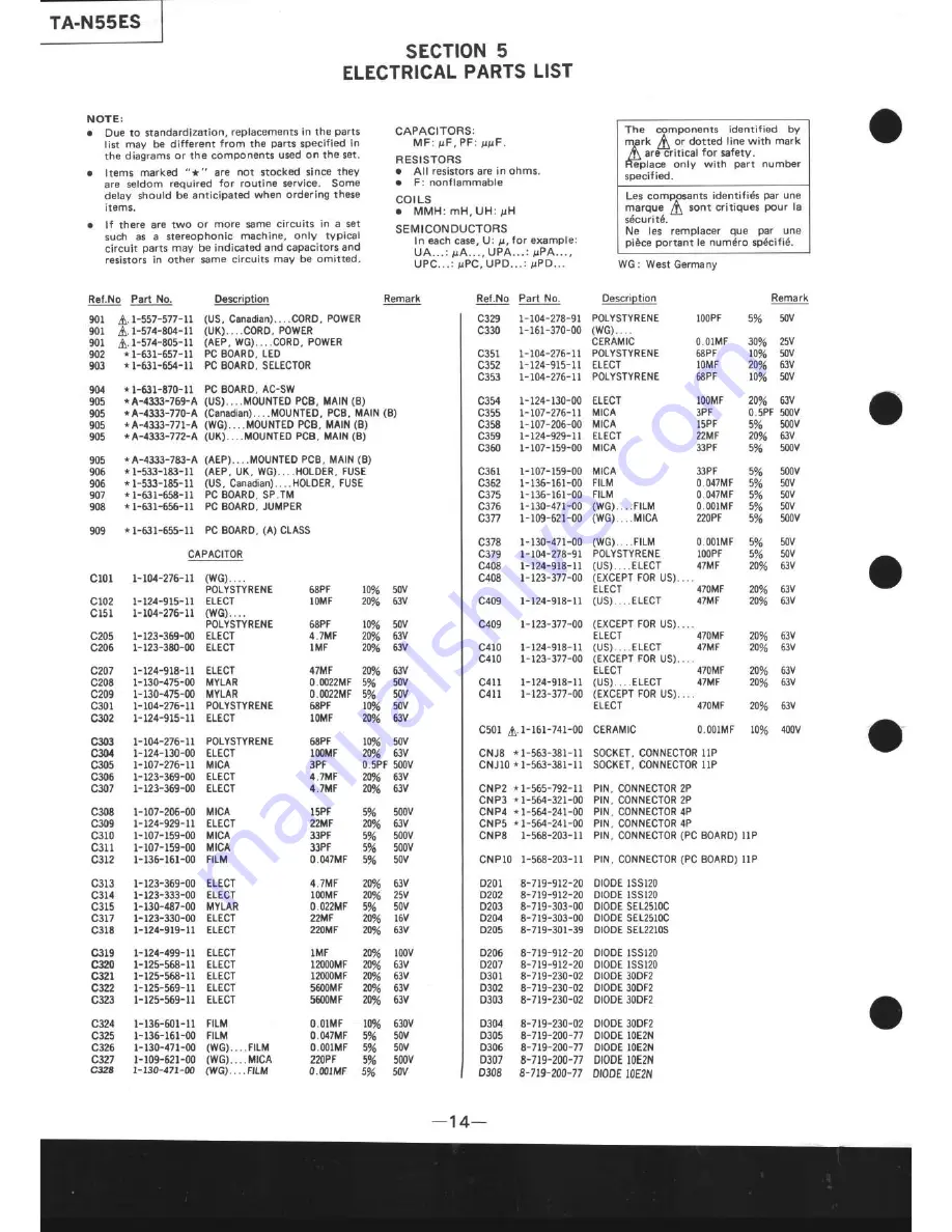 Sony TA-N55ES Service Manual Download Page 14