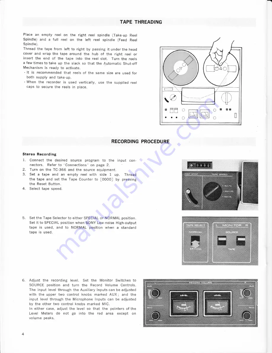 Sony TC-366 Скачать руководство пользователя страница 8