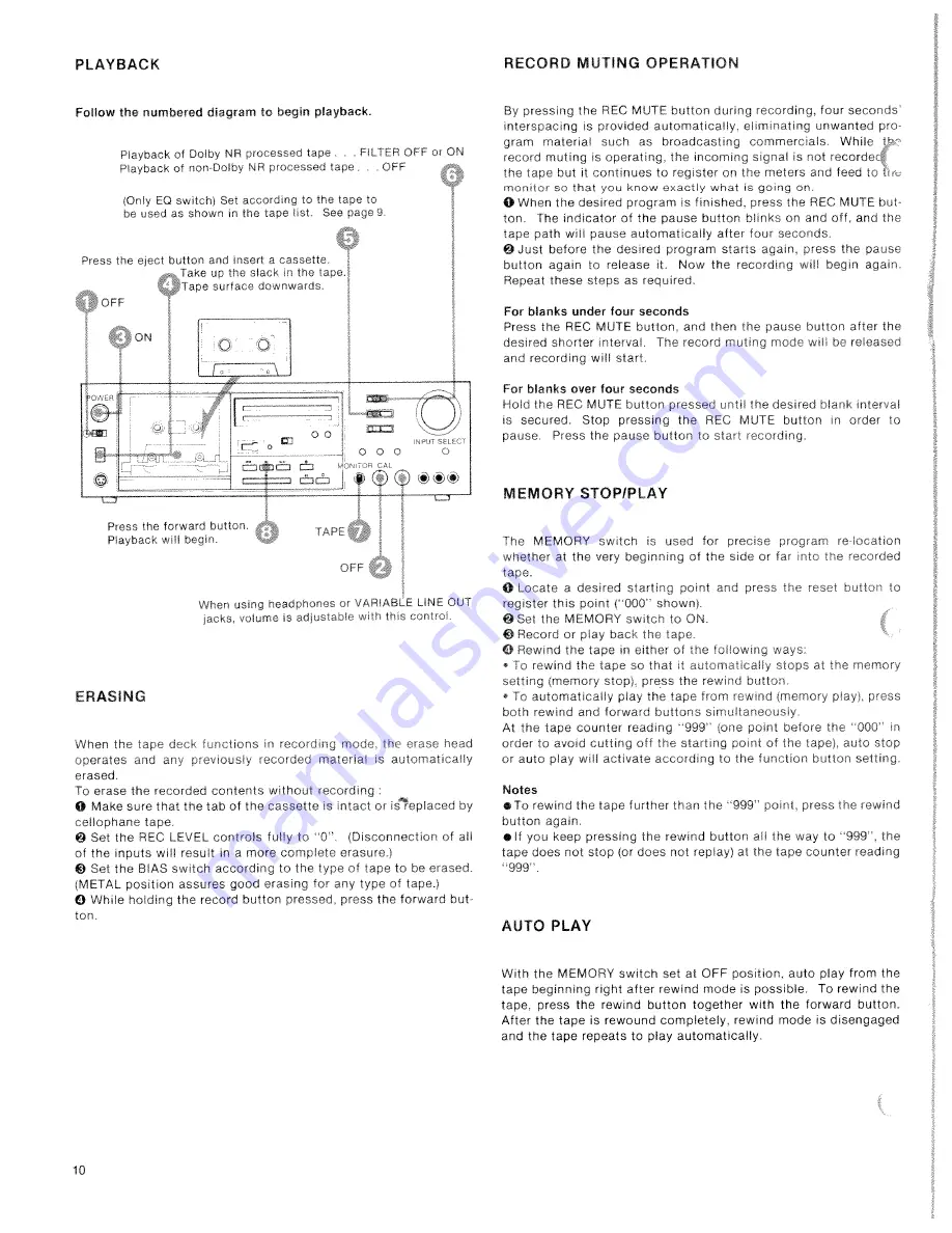 Sony TC-K81 Operating Instructions Manual Download Page 10