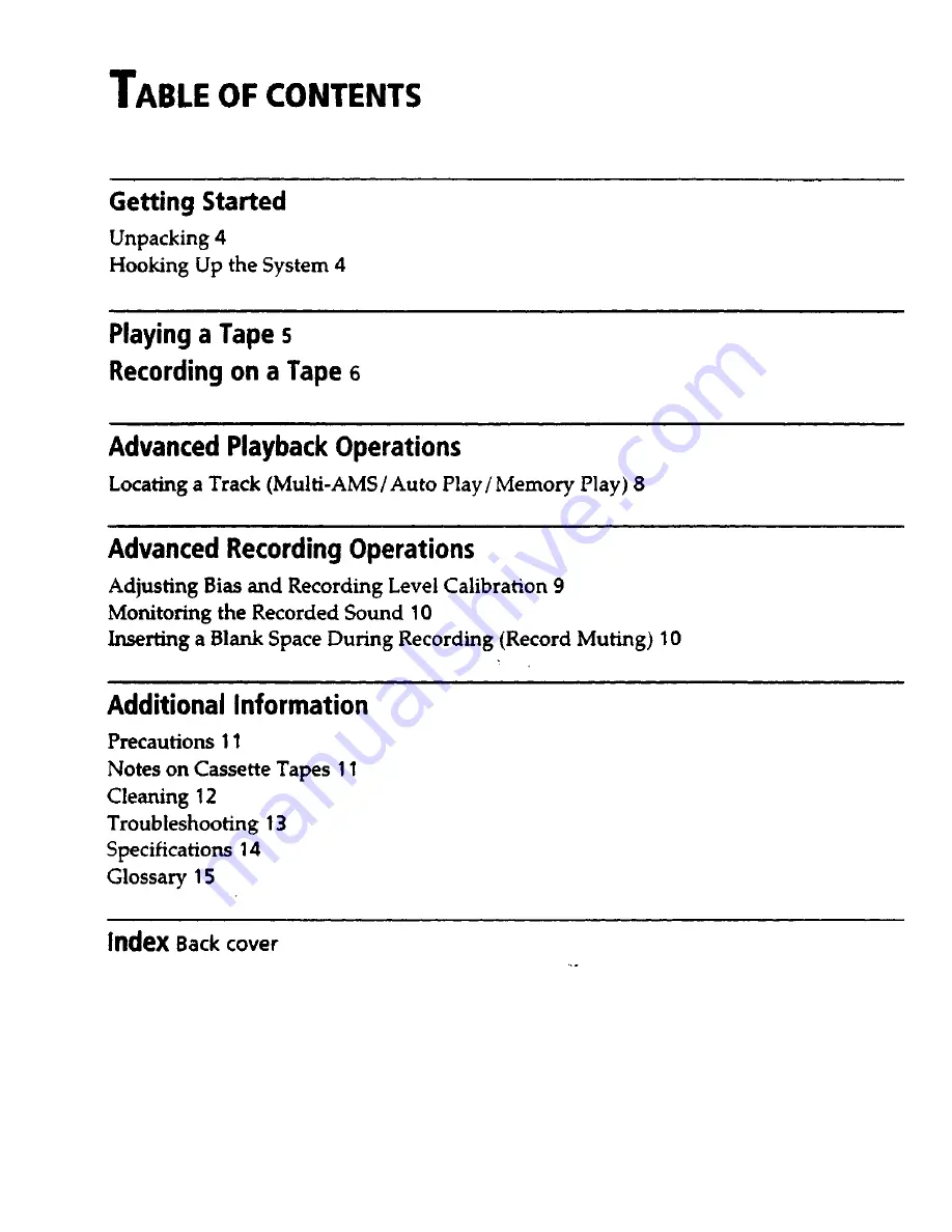 Sony TC-KA1ESA - Cassette Deck Operating Instructions Manual Download Page 3